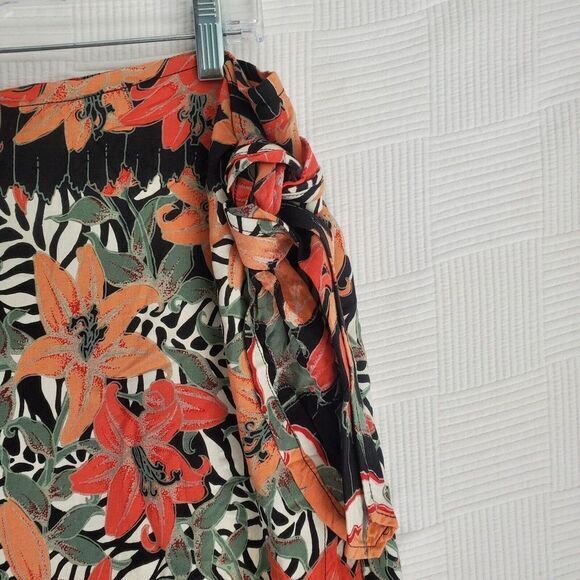 Rainbow Jo Womens Sarong Wrap Maxi‎ Skirt Floral Tropical Beachy Rayon One Size - Picture 2 of 7